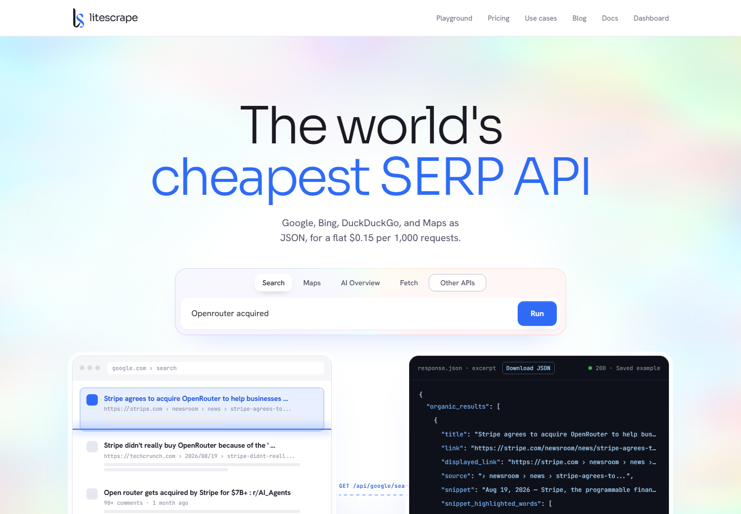 Litescrape Search, Maps & Web APIs